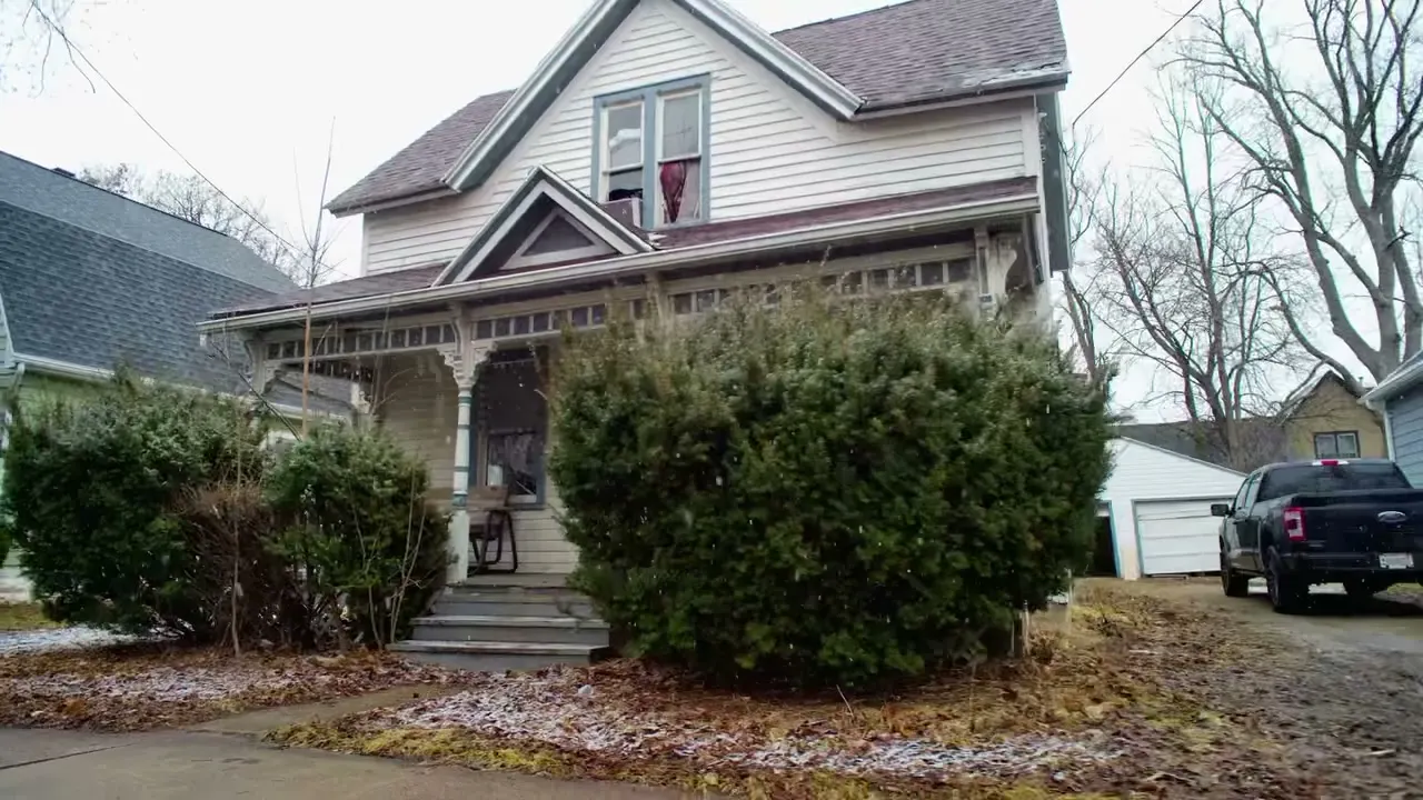 Before: the front porch and entry of the Victorian